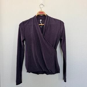 Lululemon Radiant Long Sleeve Wrap Top Women's 6 Heathered Purple Fog Soft Drape